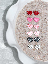 Load image into Gallery viewer, Polka Dot Heart Studs
