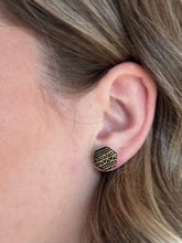 Load image into Gallery viewer, Gold Printed Black Studs
