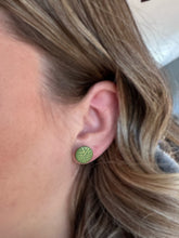 Load image into Gallery viewer, Gold Printed Green Studs
