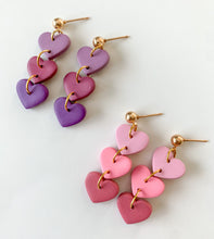 Load image into Gallery viewer, Heart Trio Dangles
